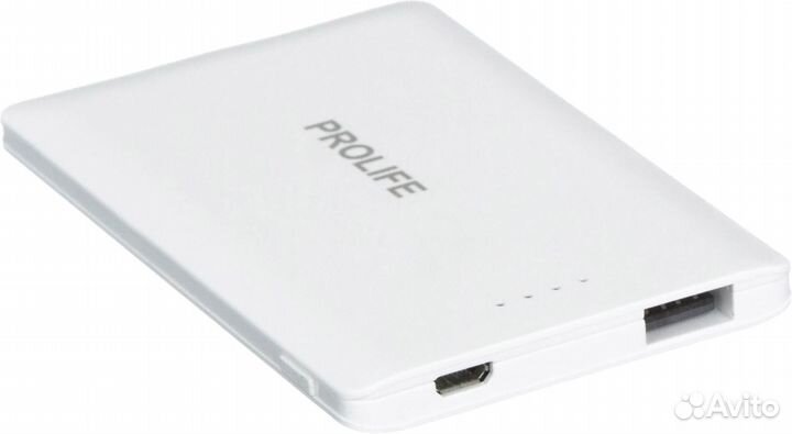 Переносной Тонкий PowerBank ProLife 2500mAh Белый