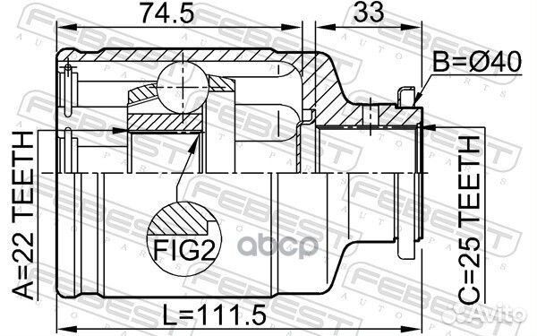 Шрус внутренний перед 08111001 Febest