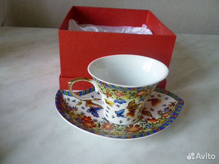 Фарфоровая чайная пара (кнр)