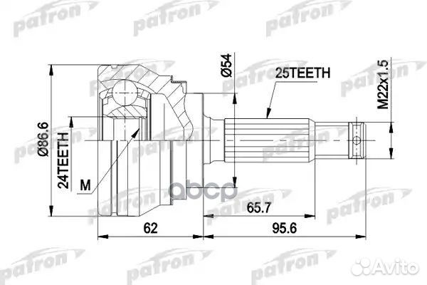 Шрус наружн к-кт 25x54x24 mitsubishi: galant 2