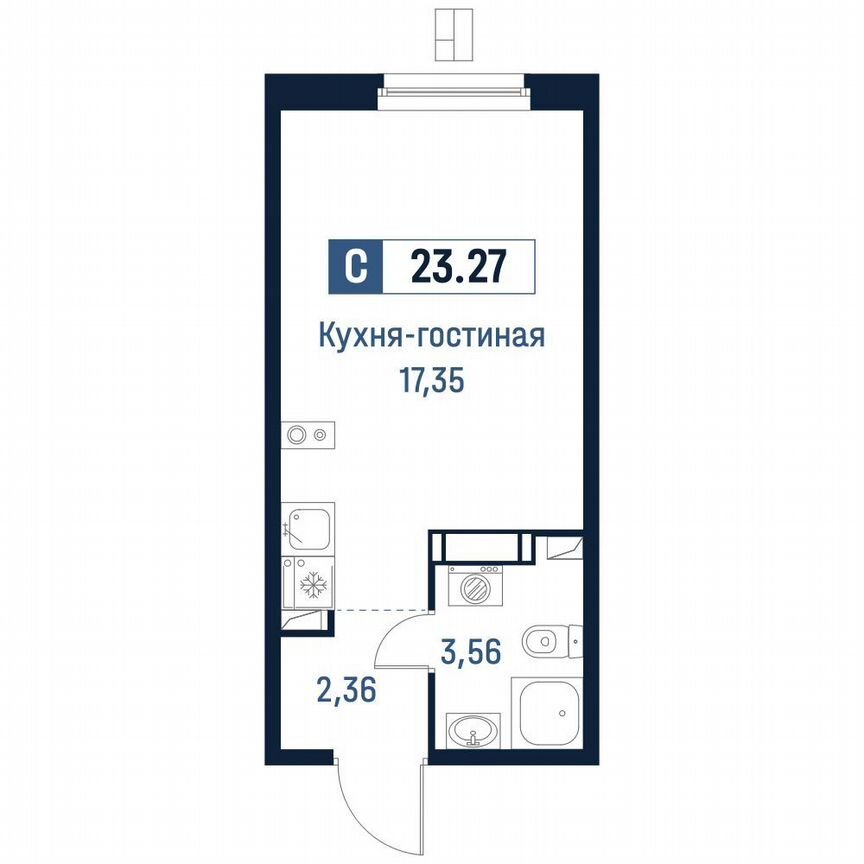 Квартира-студия, 23,3 м², 10/18 эт.