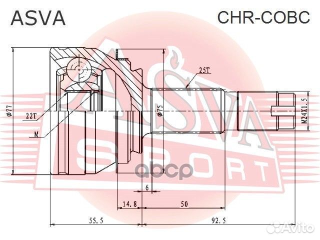 ШРУС внешний перед прав chrcobc asva