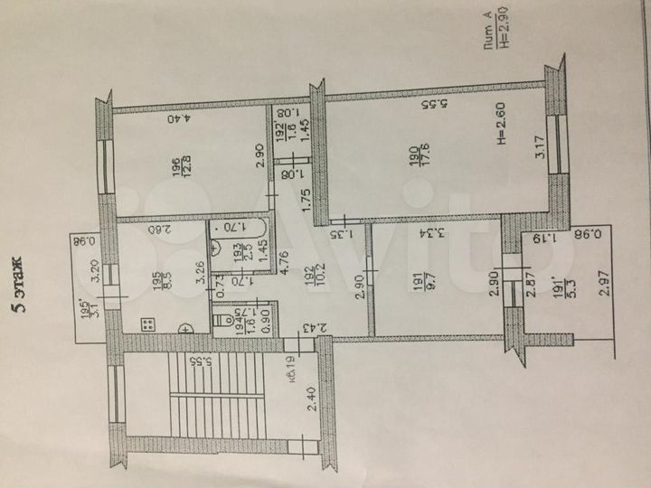 3-к. квартира, 65 м², 5/5 эт.