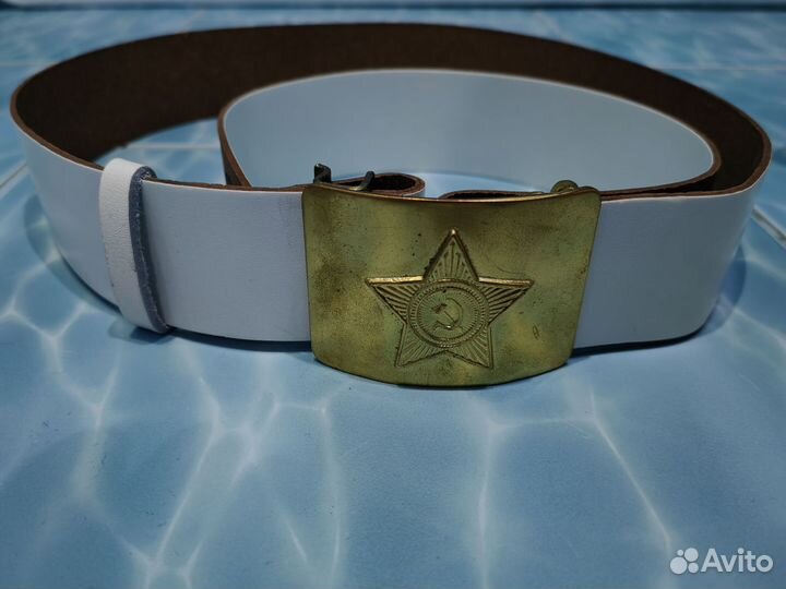 Белый кадетский ремень с протяжкой
