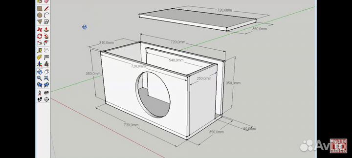 Сабвуфер урал тт12 в коробе 60 литров