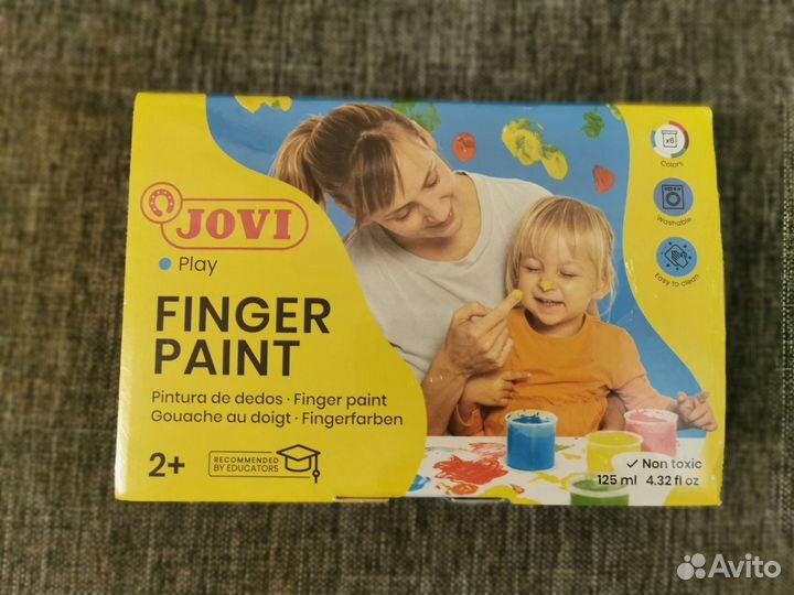 Краски пальчиковые jovi, 06 цветов, 750г