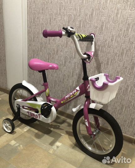 Детский четырехколесный велосипед для девочки 14