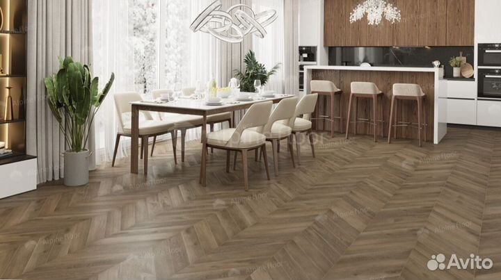 Spc ламинат Alpine floor LVT Дуб Насыщенный Chevro