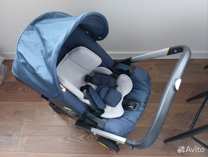 Коляска foofoo 4 в 1 синяя (коляска/автолюлька)