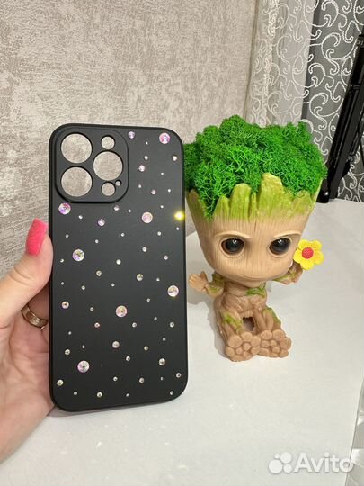 Чехол на iPhone 14 pro max стразы ручной работы