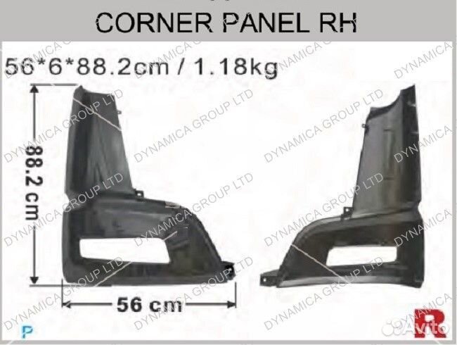 Щека панель угловая кабины RH Mitsubishi Fuso Supe