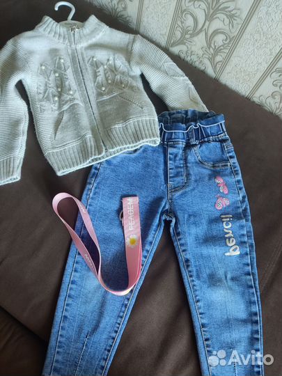 Джинсы и джемпер на девочку 2-3 года