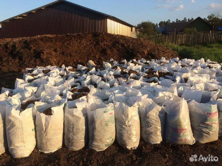 Перегной навоз в мешках