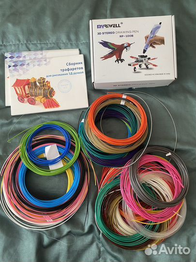 3d ручка myriwell и 15 цветов пластика