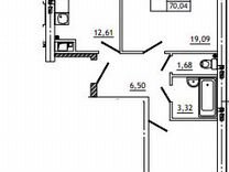 2-к. квартира, 70 м², 8/10 эт.