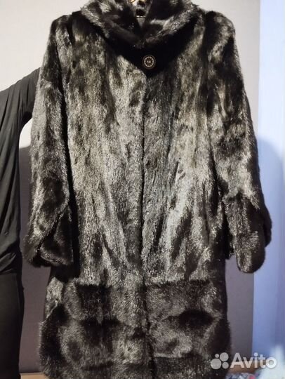 Шуба норковая с капюшоном 48 50