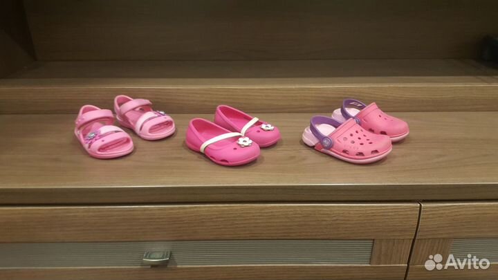 Обувь crocs для девочек с5, с 6 (3 пары)