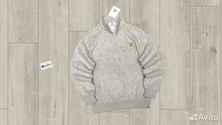 Свитшот полузамок от lyle & scott трехнитка вышивк