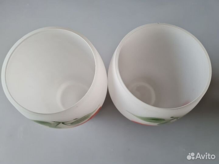 Стаканы двухслойное молочное стекло 2 шт