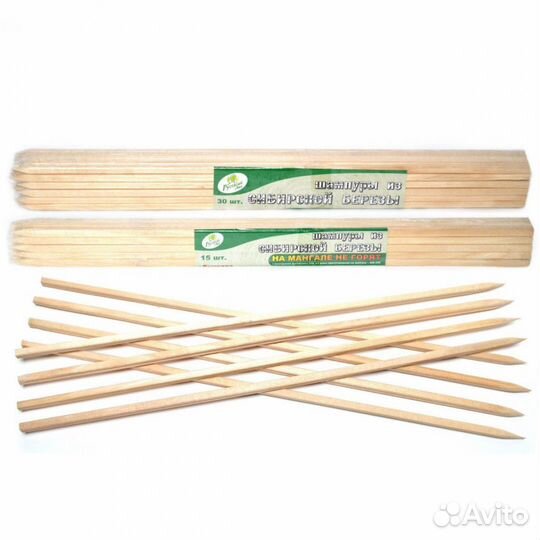 Набор шампуров 40 см береза 16 шт