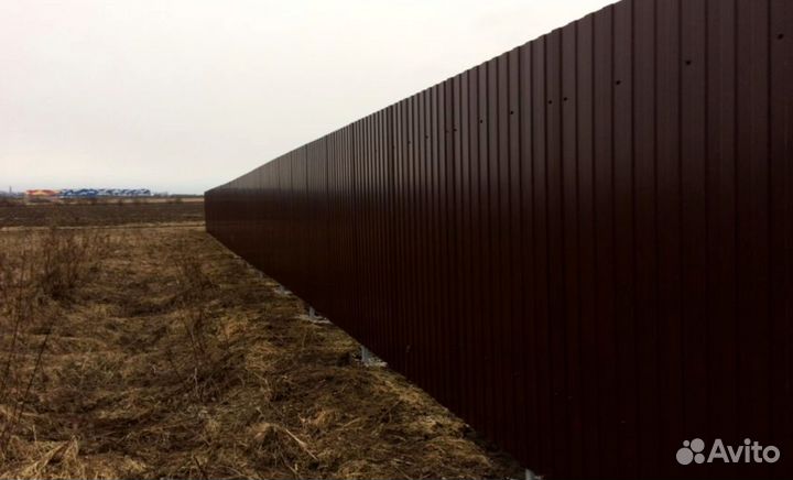 Профнастил С8 для забора RAL 8017 коричневый