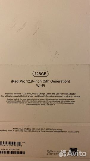 iPad pro 12,9 128gb 5gen M1