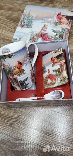 Кружка подарочная новогодняя с ложкой