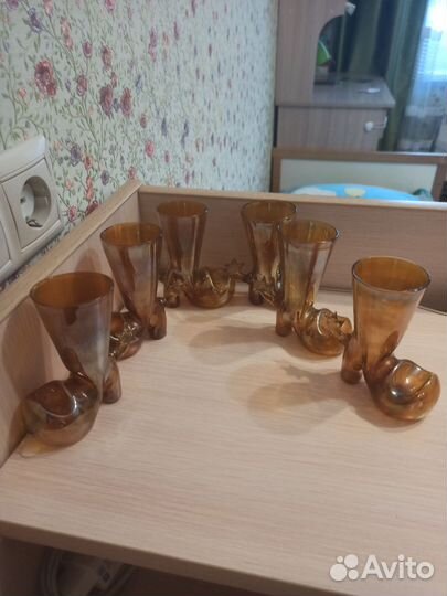 Рюмки Сапожок со шпорой винтаж Чехословакия