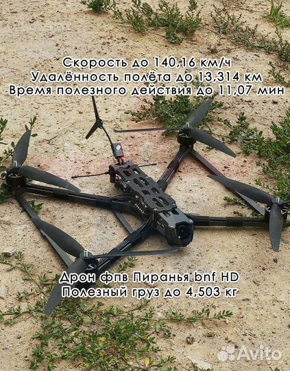 Дрoн fрv Пирaнья 10 дюйм