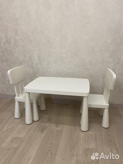 Детский стол и стул IKEA маммут