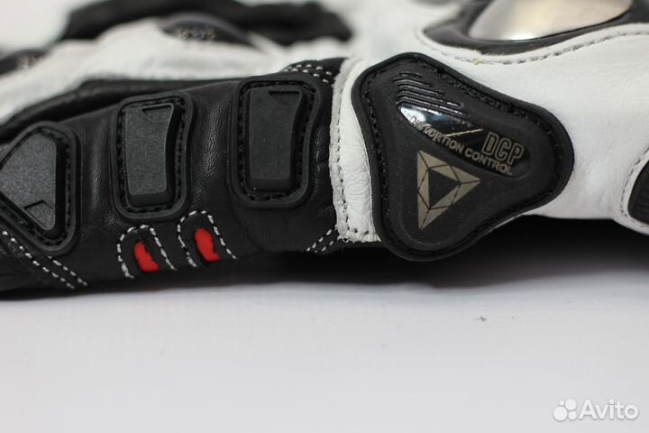 Мотоперчатки кожаные accurate GP черно белые