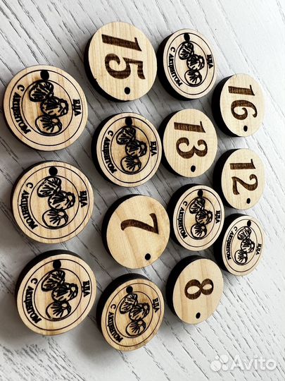 Номерки для гардероба из массива Кипариса