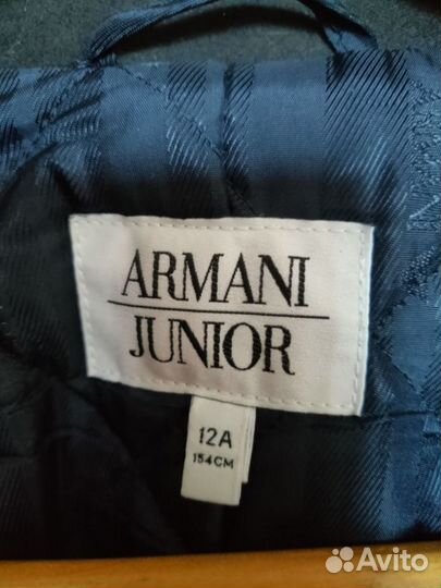 Пальто Armani Junior шерстяное для подростка