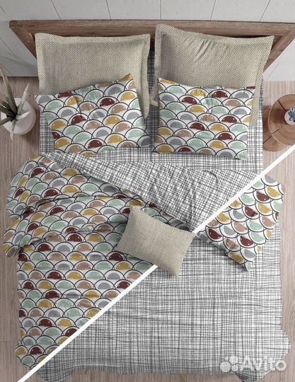 Постельное белье, евро, поплин, новое