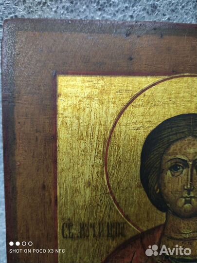 Старинная икона Пантелеймон Целитель 19 век