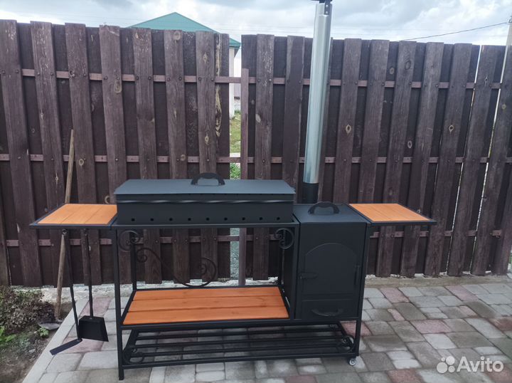 Мангал с печью под казан