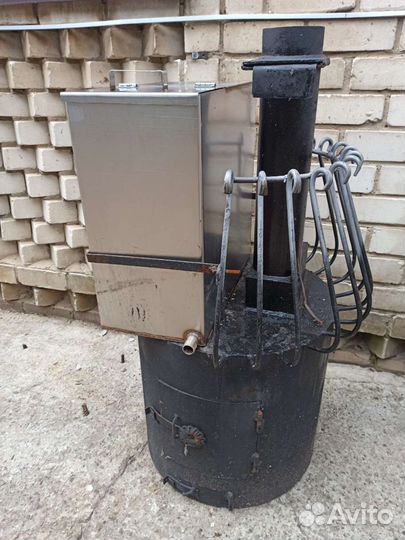 Печь для бани Корзинка с левым расположеним бака