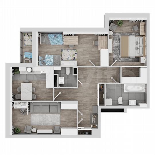 3-к. квартира, 92,7 м², 11/22 эт.