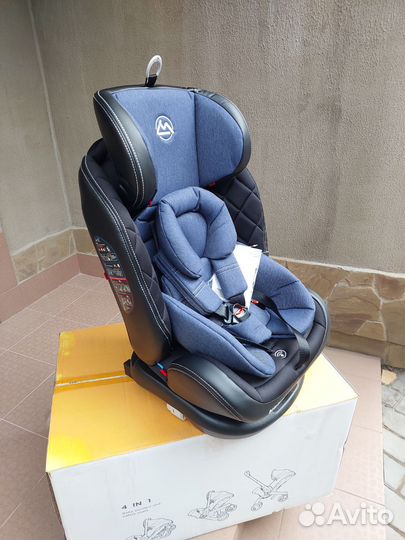 Автокресло с изофикс на 360 (синий цвет)