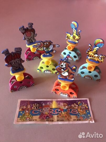 Киндеры 90-х лягушки бегемоты дино цирковые звери