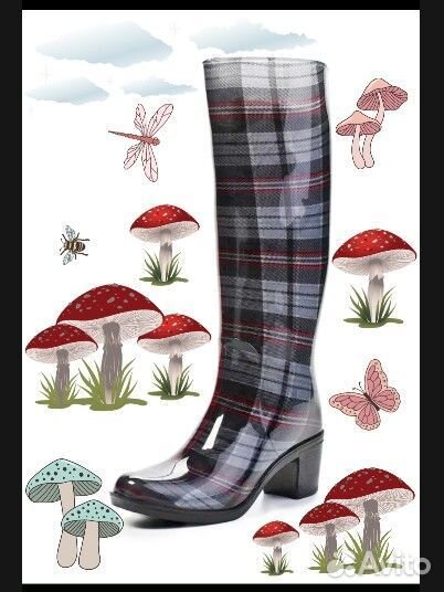Резиновые сапоги в клетку похожи на стиль burberry