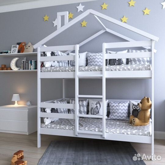 Двухъярусная кровать из березы