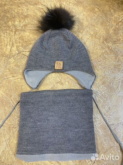 Комплект шапка и снуд (шарф) для мальчика