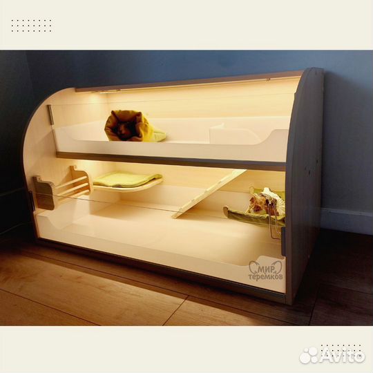 Клетка для морских свинок 100х50х60, белдуб, круг4