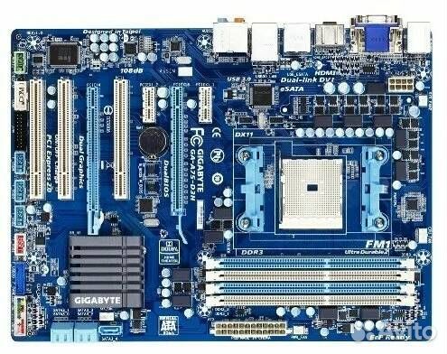 Материнская плата FM1 gigabyte + процессор A6 3600