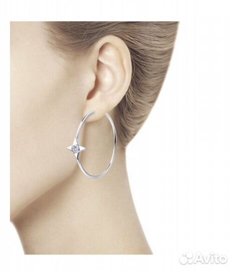 Серьги из серебра с фианитами sokolov