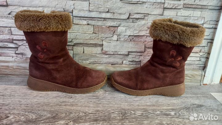 Зимние натуральные замшевые сапоги Антилопа 35 р