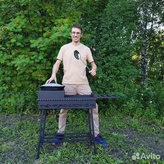 Казан чугунный 8л премиум Наманган + крышка