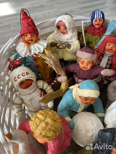 Ватные елочные игрушки