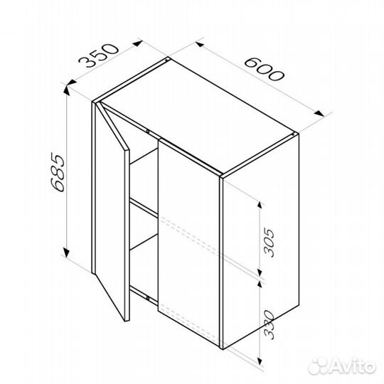 Шкаф с полками Func 60см белый мат M8FCH0602WM